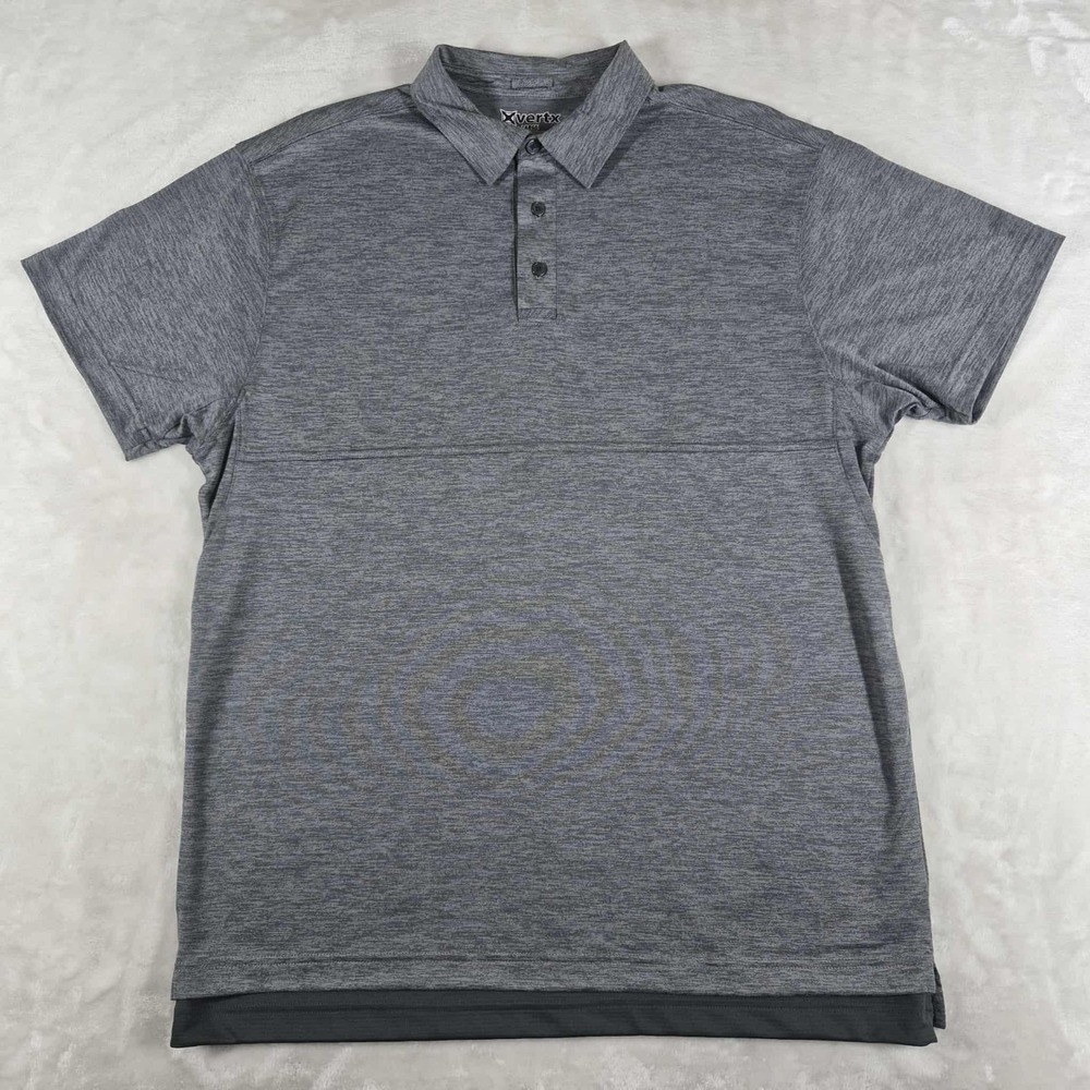 Vertx Polo Shirt Men's Large Gray Short Sleeve Casual Comfort Performance Active